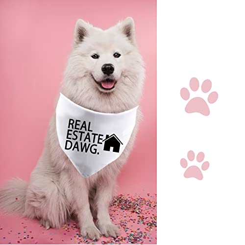 JXGZSO 1 Piece Real Estate Dawg Dog Bandana Funny Realtor Dog Bandana Gift (Estate Dawg D)