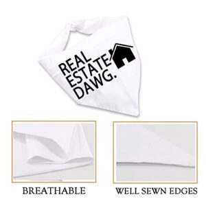 JXGZSO 1 Piece Real Estate Dawg Dog Bandana Funny Realtor Dog Bandana Gift (Estate Dawg D)