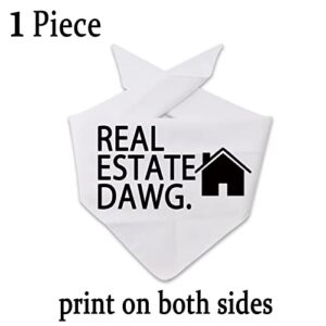 JXGZSO 1 Piece Real Estate Dawg Dog Bandana Funny Realtor Dog Bandana Gift (Estate Dawg D)