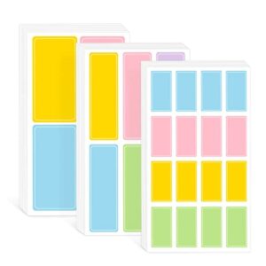 rectangular assorted color waterproof removable labels self-adhesive name label stickers for office school supplies, water bottles, daycare, food containers classification mark name sticker (260)