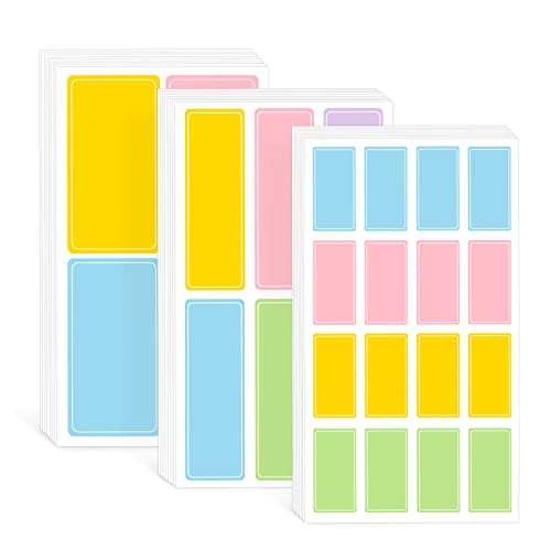 Rectangular Assorted Color Waterproof Removable Labels Self-Adhesive Name Label Stickers for Office School Supplies, Water Bottles, Daycare, Food Containers Classification Mark Name Sticker (260)