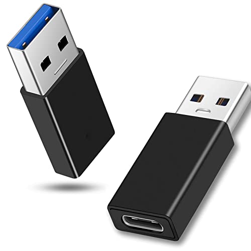 USB-C to USB 3.0 Adapter, 2 Pack USB 3.1 Gen 2 Type C Female to USB A Male Adapter 10Gbps Data Transfer & Fast Charging USB-C Converter for PC, Laptop, Chargers, iPhone and Mobile Phones