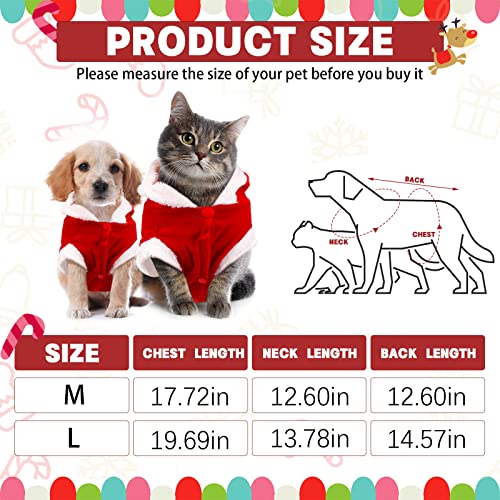 Dog Christmas Costume Santa Claus Dog Costume Christmas Dog Outfits for Small Dogs Hoodie Winter Dog Santa Suit with Cap Pet Clothes Fleece Dress for Dog Cat Puppy Xmas Costumes (Medium)