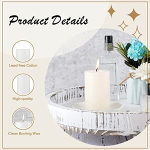 4 Sets 12 Pieces Ivory Pillar Candles Dripless Unscented Candles Paraffin Wax Tall Candles for Relaxation Wedding Spa Birthday Holiday Bath Party Restaurant Home Decor, 2'' x 3'', 2'' x 6'', 2'' x 9''