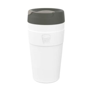 keepcup helix thermal | reusable stainless steel coffee cup | double-walled, vacuum insulated, travel mug with fully sealed twist-fit sipper lid, bpa & bps free | large 16oz / 454ml | qahwa