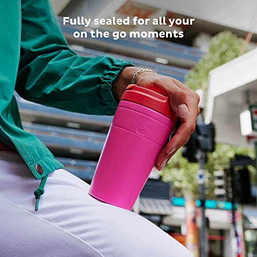 KeepCup Helix Thermal | Reusable Stainless Steel Coffee Cup | Double-Walled, Vacuum Insulated, Travel Mug with Fully Sealed Twist-Fit Sipper Lid, BPA & BPS Free | Large 16oz / 454ml | Qahwa