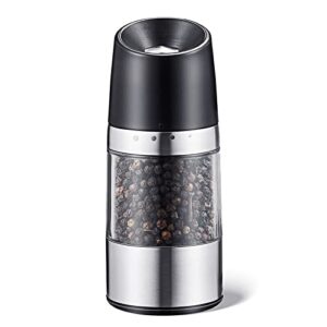 kitexpert pepper grinder-chunky-shaped salt grinder refillable or pepper mill-stainless steel peppercorn grinder manual with upgraded grinding precision