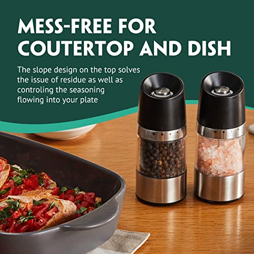 KITEXPERT Pepper Grinder-Chunky-Shaped Salt Grinder Refillable or Pepper Mill-Stainless Steel Peppercorn Grinder Manual with Upgraded Grinding Precision