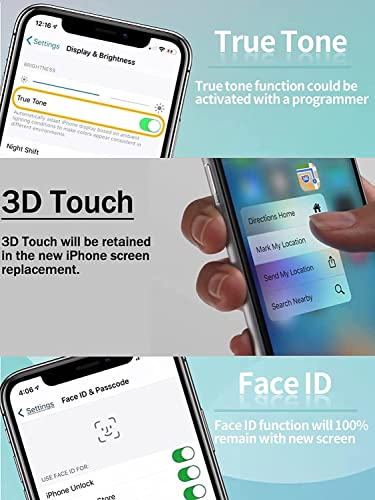 Ayake for iPhone 11 Pro Max Screen Replacement, Full HD 6.5-inch LCD Screen and Touch Digitizer Assembly with Repair Tool Kits Waterproof Sticker and Screen Protector Face ID True Tone Programable
