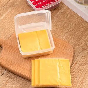 Sliced Cheese Container for Fridge with Flip Lid,Butter Block Cheese Slice Storage Box,Portable Leakproof Clear Flip Top Storage Box,Vegetable & Fruit Fresh-Keeping Box for Food Storage (2PCS)