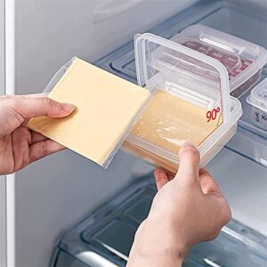 Sliced Cheese Container for Fridge with Flip Lid,Butter Block Cheese Slice Storage Box,Portable Leakproof Clear Flip Top Storage Box,Vegetable & Fruit Fresh-Keeping Box for Food Storage (2PCS)