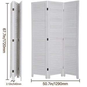 Room Dividers and Folding Privacy Screens, 3 Panel 69 Inch Tall Portable Room Seperating Divider, Handwork Solid Wood Room Divider Wall, Room Partitions and Dividers Freestanding for Home Office