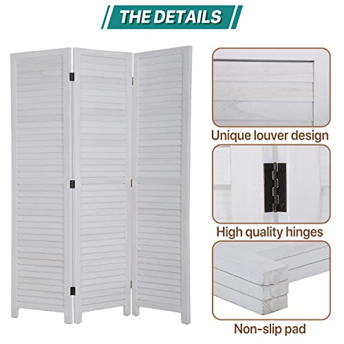 Room Dividers and Folding Privacy Screens, 3 Panel 69 Inch Tall Portable Room Seperating Divider, Handwork Solid Wood Room Divider Wall, Room Partitions and Dividers Freestanding for Home Office