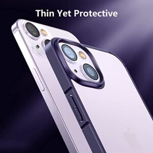 LK [3-in-1 for iPhone 14 Plus Case, with 2 Pcs Enhanced Lens Protectors + 2 Pcs 9H Tempered Glass Screen Protector [Military Grade Shockproof] [Anti-Fingerprint] Matte Slim Phone Case - Matte Purple