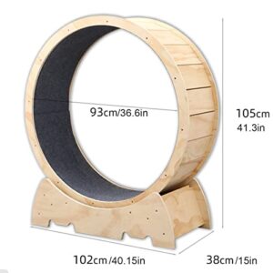 Cat Running Wheel, Indoor Cat Toys Exercise Wheel,Cute Natural Wood Cat Wheel for All Cats Loss Weight Device,Natural,93cm(36.6")