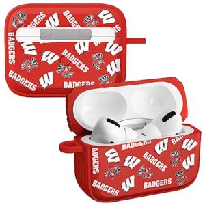 affinity bands wisconsin badgers hdx case cover compatible with apple airpods pro 1 & 2 (select)