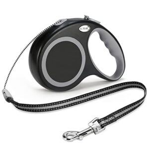 ec.teak retractable dog leash, 30 ft dog walking leash for medium large dogs up to 77 lbs, heavy duty no tangle, large