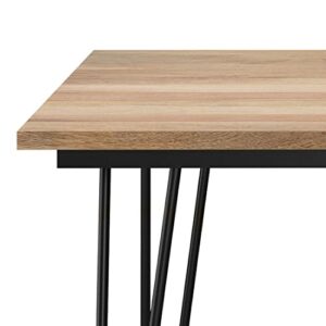 SIMPLIHOME Hunter SOLID MANGO WOOD and Metal 42 Inch Wide Square Industrial Dining Table in Natural, For the Dining Room