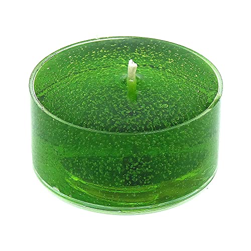 24 Pack Clear Unscented Kelly Green Color Up To 8 Hour Mineral Oil Based Tea Light Candles For Home And Special Events By The Gel Candle Company™