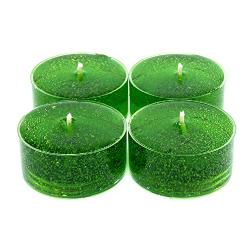 24 Pack Clear Unscented Kelly Green Color Up To 8 Hour Mineral Oil Based Tea Light Candles For Home And Special Events By The Gel Candle Company™