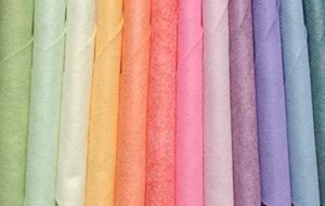 wool felt blend, merino wool and rayon,12x18 inch, 12 sheets (pastel)
