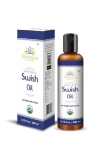 shivamastu ayurveda swish oil– organic oil pulling rinse with coconut oil– for oral health, teeth, & gums* – 6.76 fl oz - 200ml