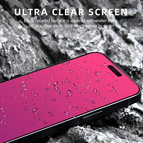 EGKimBa Privacy Screen Protector compatible with iPhone 14 Pro Max, 6.7 inch Gradient Colorful Electroplated Anti-Spy Anti-Blue Light Tempered Glass