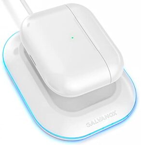 galvanox wireless charger designed for airpods pro and 2nd / 3rd gen models - magnetic charging alignment, softglow power indicator (white)