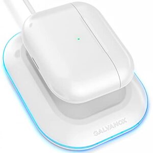 Galvanox Wireless Charger Designed for Airpods Pro and 2nd / 3rd Gen Models - Magnetic Charging Alignment, Softglow Power Indicator (White)