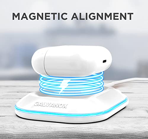 Galvanox Wireless Charger Designed for Airpods Pro and 2nd / 3rd Gen Models - Magnetic Charging Alignment, Softglow Power Indicator (White)