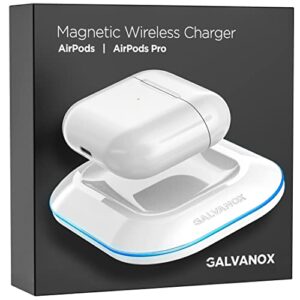 Galvanox Wireless Charger Designed for Airpods Pro and 2nd / 3rd Gen Models - Magnetic Charging Alignment, Softglow Power Indicator (White)