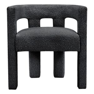 maklaine contemporary designed black fabric upholstered accent/dining chair