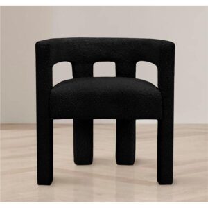 MAKLAINE Contemporary Designed Black Fabric Upholstered Accent/Dining Chair