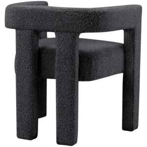 MAKLAINE Contemporary Designed Black Fabric Upholstered Accent/Dining Chair