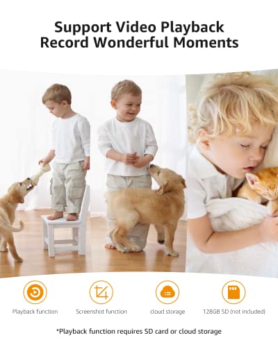 VENZ Security Camera, 2K 3MP Indoor Camera 360° Pan/Tilt View, Baby Monitor with Camera and Audio, 2.4G WiFi Pet Dog Camera with Phone App,Compatible with Alexa and Google Assistant