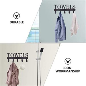 1set Rustproof Living Decor Bag Towels Storage Bathroom Decorative Hat Clothes Wall Metal Vintage Room Home Holder Rack Coats Utilities with Hanging Towel Aprons for Mounted