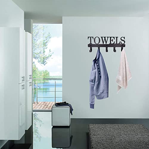 1set Rustproof Living Decor Bag Towels Storage Bathroom Decorative Hat Clothes Wall Metal Vintage Room Home Holder Rack Coats Utilities with Hanging Towel Aprons for Mounted