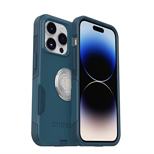 OtterBox Bundle Commuter Series Case for iPhone 14 PRO - (Don't BE Blue) + PopSockets PopGrip - (Clear)