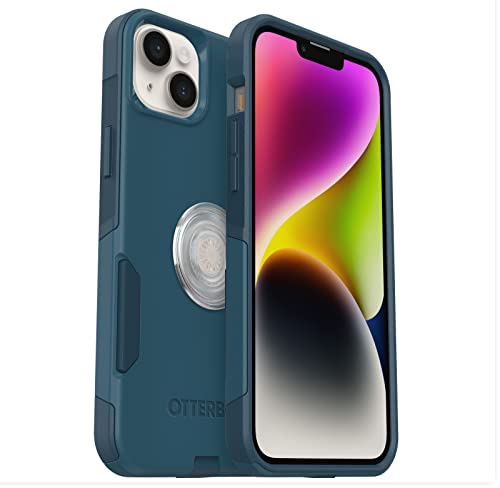 OtterBox Bundle Commuter Series Case for iPhone 14 Plus - (Don't BE Blue) + PopSockets PopGrip - (Clear)