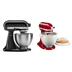 kitchenaid classic series stand mixer 4.5 q and bread bowl with baking lid, onyx black
