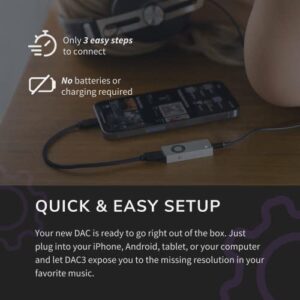 Audioengine DAC3 32-Bit Portable DAC and Headphone Amplifier | Hi-Fi Professional Digital Audio Converter for Headphones, Android, iPhone, Laptop, Desktop