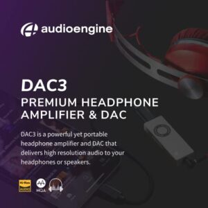 Audioengine DAC3 32-Bit Portable DAC and Headphone Amplifier | Hi-Fi Professional Digital Audio Converter for Headphones, Android, iPhone, Laptop, Desktop