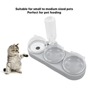 Zerodis Triple Cat Bowls, 3 in 1 Pet Feeder Bowls Pet Water and Food Bowl Set with Automatic Water Dispenser Bottle Detachable Bowl for Small Dogs Cats Kitten Puppy Bunny (Gray)