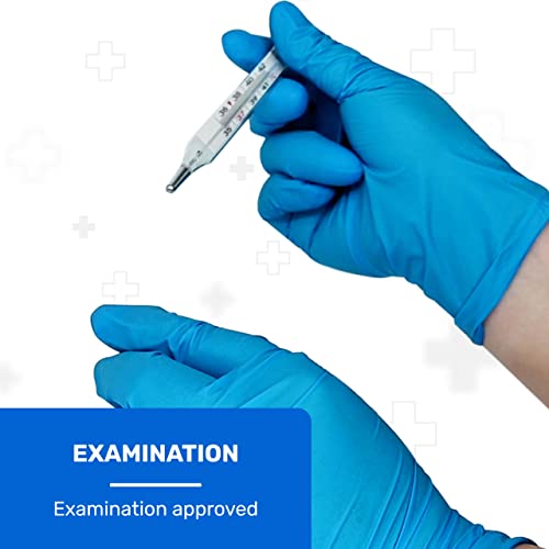 Well Before Exam Vinyl Gloves 4mil Nitrile Blend 5.2g - Nitrile Gloves Latex Free & Powder Free (MEDIUM)