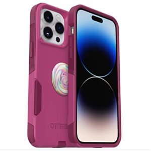 OtterBox Bundle Commuter Series Case for iPhone 14 PRO MAX - (INTO The Fuchsia) + PopSockets PopGrip - (Jawbreaker Gloss)