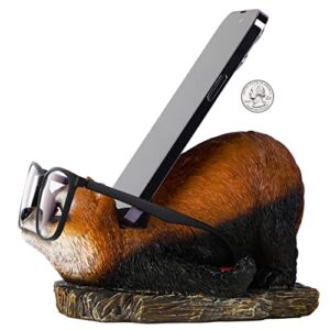 rascally red panda multi-functional desktop organizer | cell phone stand | tablet stand | eyeglass holder | sunglass holder | piggy bank | desk pet | unique gift