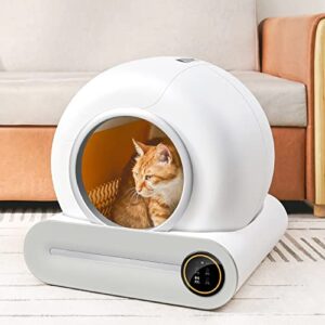automatic cat litter box self-cleaning - app control odor removal cat litter box for large multiple cats indoors, ca030