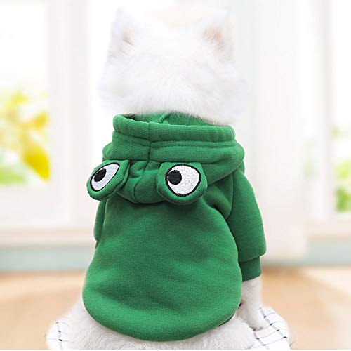 HonpraD Clothing Jacket Dog Coat Warm Casual for Dogs Clothes Pet Clothes Sweater Small Dogs Female (Green, XL)