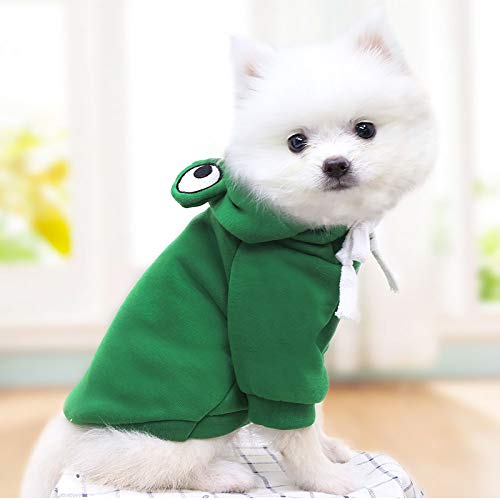 HonpraD Clothing Jacket Dog Coat Warm Casual for Dogs Clothes Pet Clothes Sweater Small Dogs Female (Green, XL)