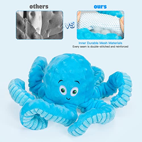 Pubialo Squeaky Dog Toys Octopus-Tug of War Dog Plush Toy for Large Breed Interactive Stuffed Dog Chew Toys for Puppies Small and Large Dogs Training and Reduce Boredom